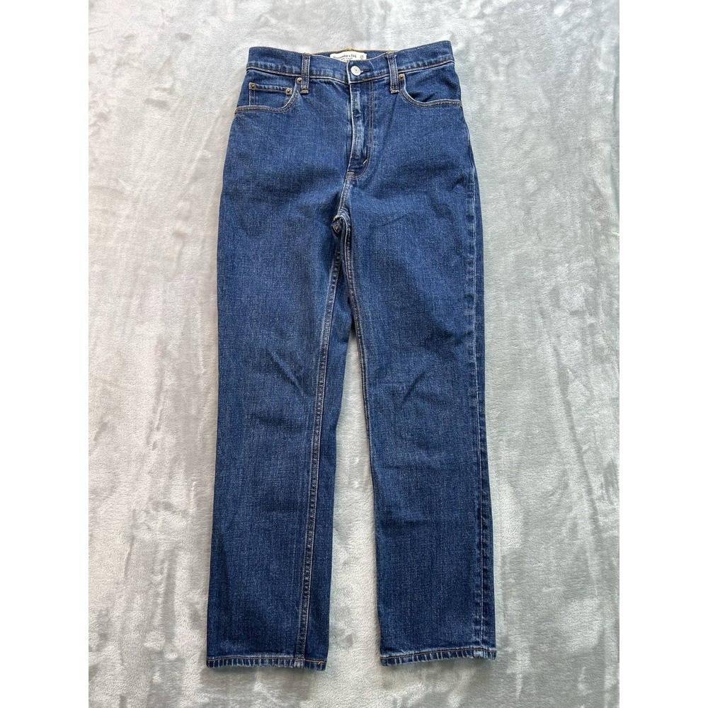 Abercrombie & Fitch Jeans Women Sz 0/25 Blue Ankle Straight Ultra High Rise Boho